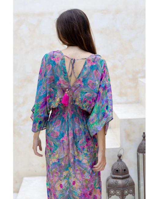 Sophia Alexia Multicolor Fantasia Capri Kimono Dress