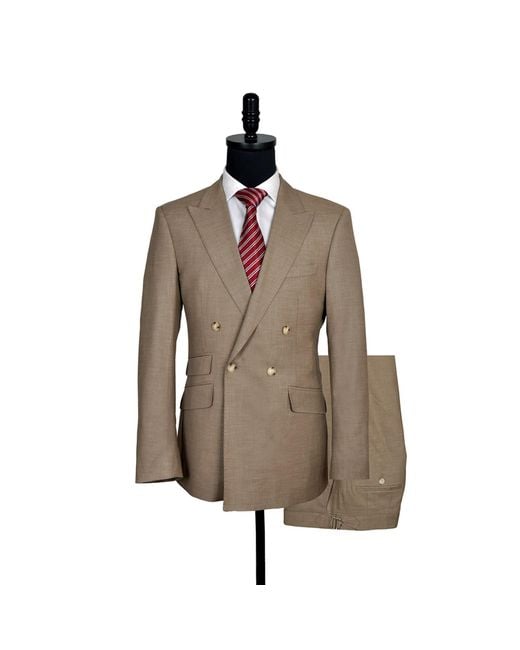 DAVID WEJ Brown Neutrals Aldo Double Breasted Suit for men