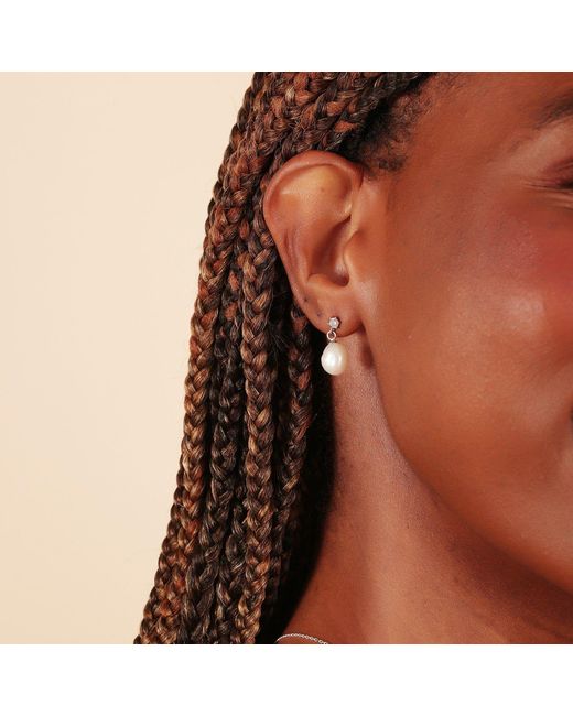 Esterah White Maia Pearl Earrings