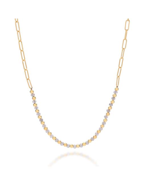 Nellou Jewellery Metallic Labradorite Gem Shine Necklace Plated Sterling