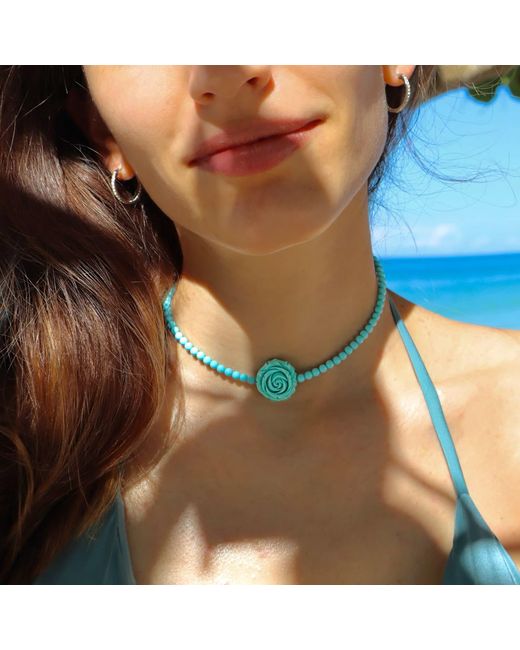 Mineralgems•Studio Blue Choker With Light Rose