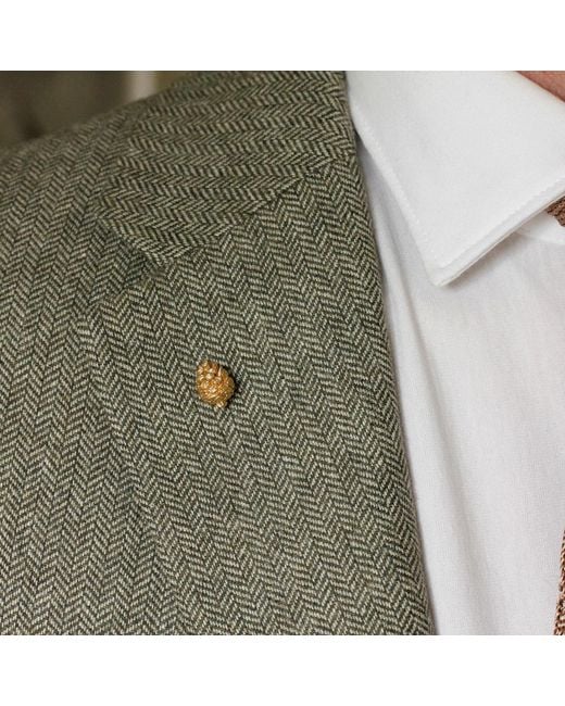 Lee Renee Metallic Baby Pine Cone Lapel Pin for men