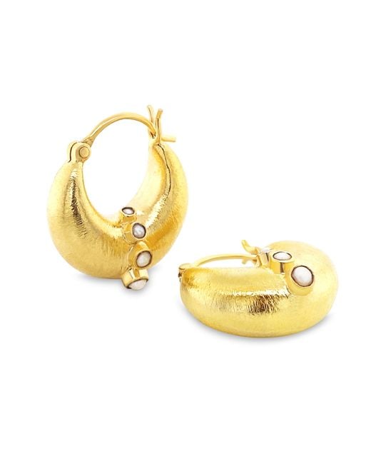 GEM BAZAAR Metallic Pearl Cashew Drop Earrings