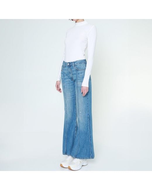 NOEND Blue Winona High Rise Wide Flare
