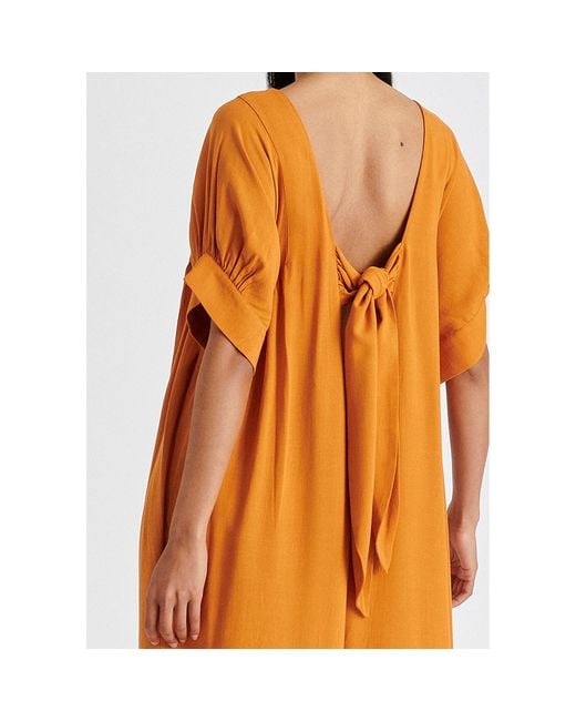 Paisie Orange Relaxed Fit Wide Leg Jumpsuit With Belt