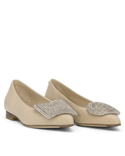 Beautiisoles by Robyn Shreiber Made in Italy Multicolor Neutrals Bonnie Leather Flat With Charm Work Wedding Evening Bridal Comfortable Ballerina