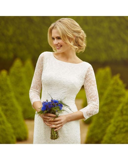 Alie Street London Gray Katherine Wedding Lace Shift Dress