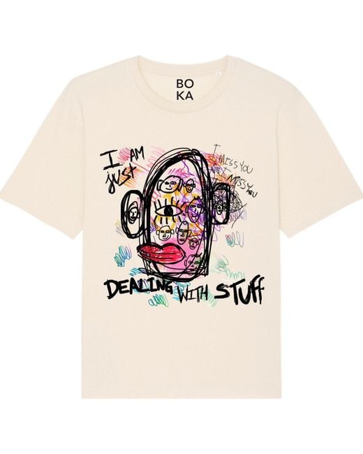 Boutique Kaotique Natural I Am Just Dealing With Stuff Organic Cotton T-Shirt