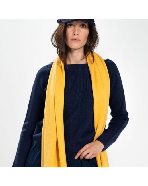 Bel Cashmere Yellow Big Knitted Scarf Sunflower