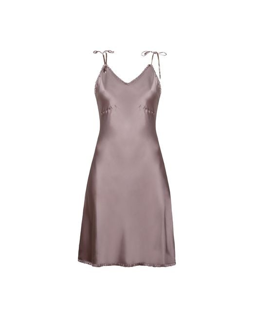 Sasha La Mer Brown Giselle Silk Slip Dress, Color Rose Taupe