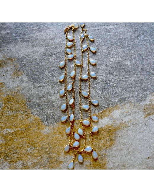 Persia Dona Jewelry Metallic Opal Drops Necklace