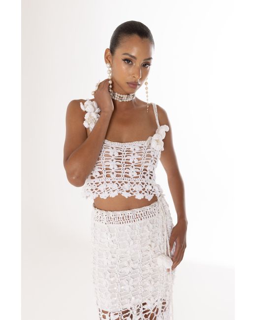 Andreeva White Vanilla Handmade Crochet Top