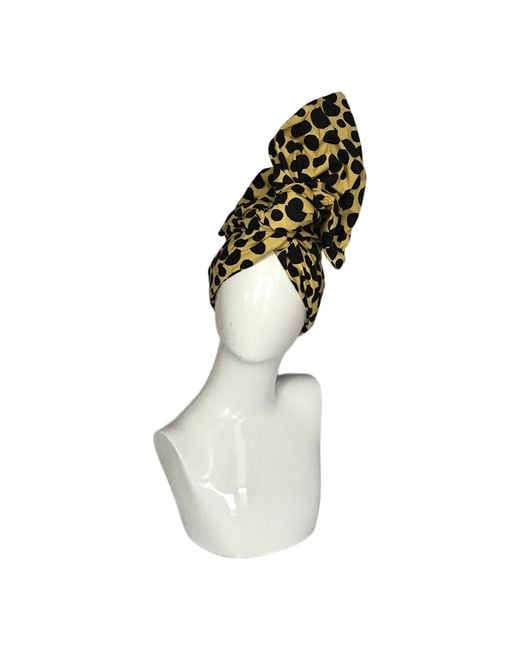 Romer Millinery Metallic Modern Leopard Print Cotton Twisturban Turban