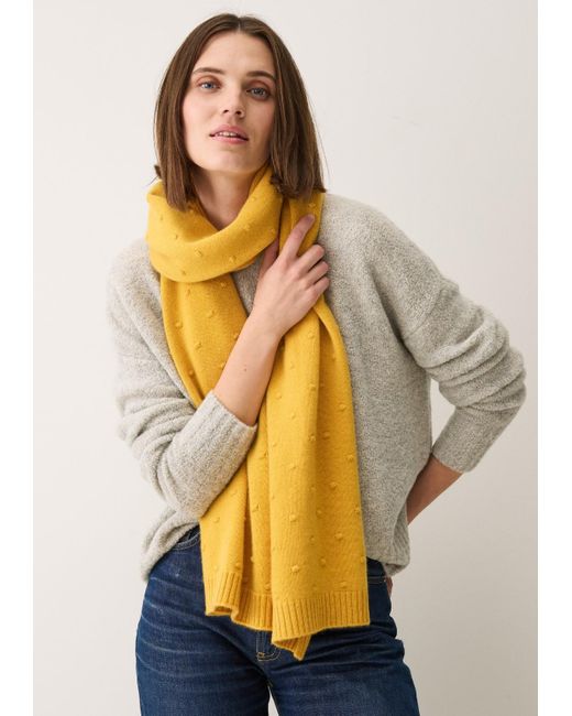Loop Cashmere Bobble Scarf in Yellow | Lyst UK