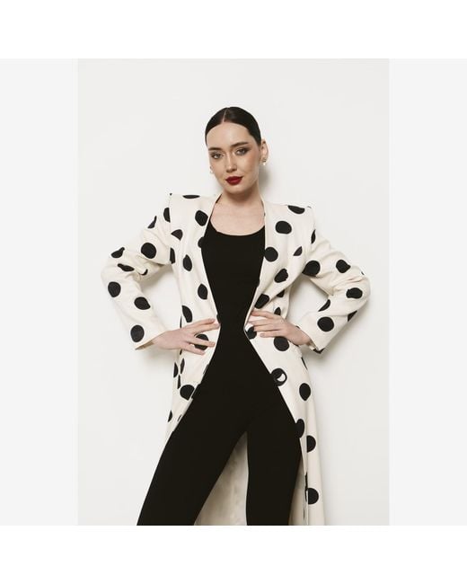 Roqaia Fashion House White Mrs Polka