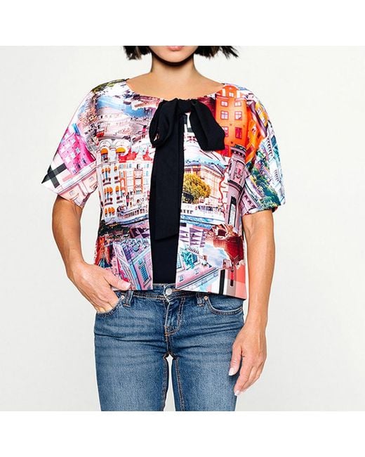 Maxjenny Red Cropped Jacket With Bow