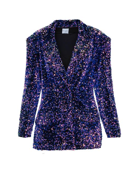 Ofuure Blue Liza Sequin Blazer