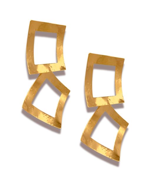Jaredjamin Metallic Toscana Large Square Post Earrings