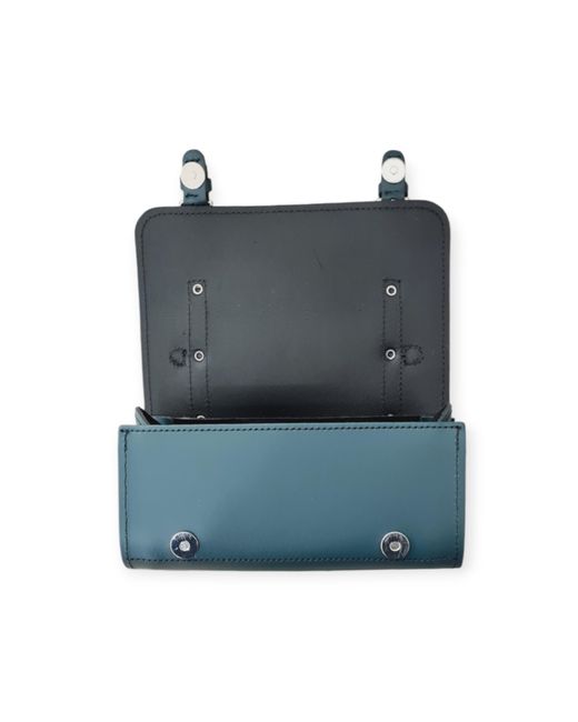 Zatchels Blue Handmade Leather Bowler Bag