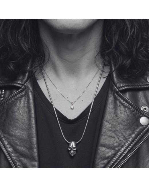 Tg-Jewellery by Tamara Gervasio Metallic Skull Necklace – Sterling Paloma Chain for men
