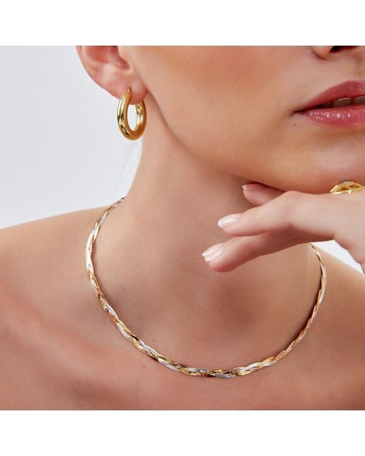 Spero London Metallic Chunky Hoop Earrings