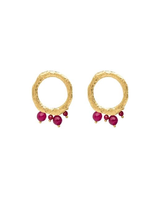 Lavani Jewels Metallic Adara Fuchsia Earrings