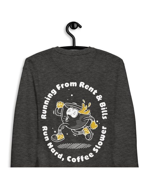 Anchor and Crew Gray Heather Gustatory Coffee Over Bills Cotton Blend Embroidered Sweatshirt for men