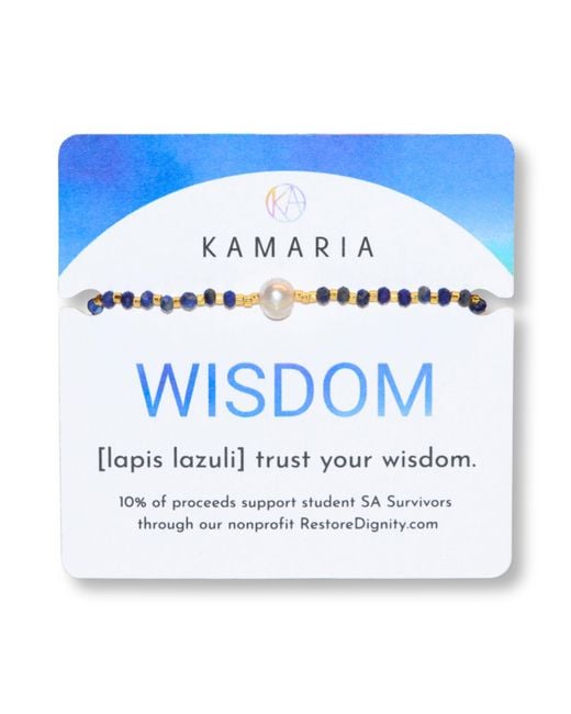 KAMARIA White Lumira Mini Pearl & Gemstone Adjustable Bracelet With Miyuki Beads