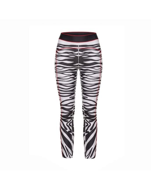 Jessie Zhao New York Blue Zebra Stripe High-Waisted Leggings