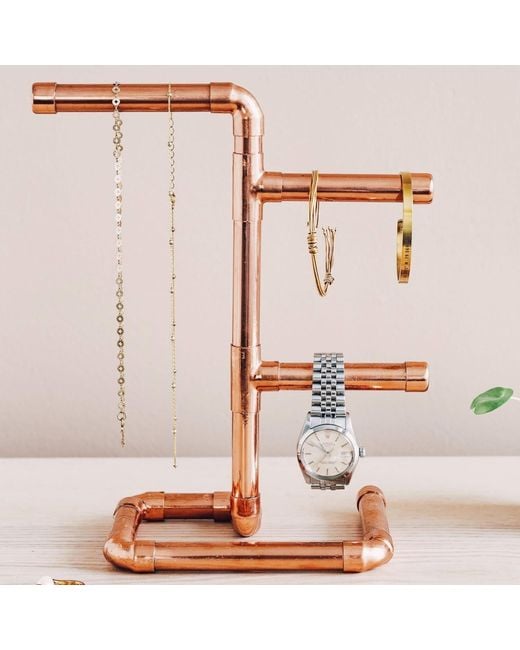 Anatoliacraft Brown Neutrals Copper Jewelry Stand Necklace & Bracelet Holder