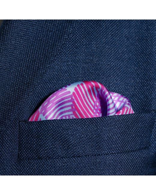 Otway & Orford Purple 'Dot Dash' Silk Pocket Square for men