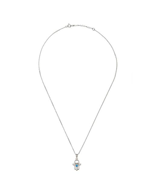 Latelita London Metallic Love My Hamsa Hand Opal Pendant Necklace