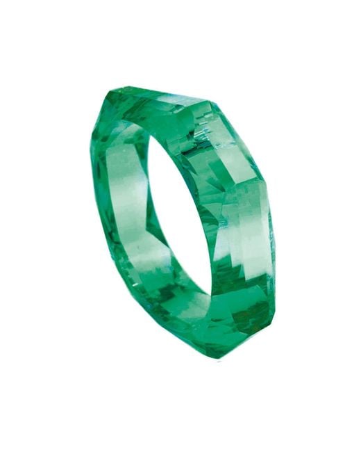 Michael Nash Jewelry Green Susanna Emerald Faceted Acrylic Bangle