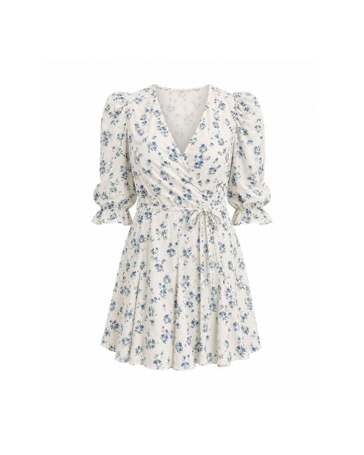 Girl In Mind White Eve Ditsy Floral Skater Mini Dress