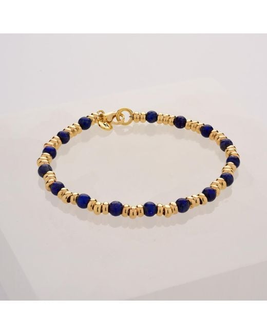 Nellou Jewellery Metallic Gem Bracelet September Birthstone Lapis Plated Sterling