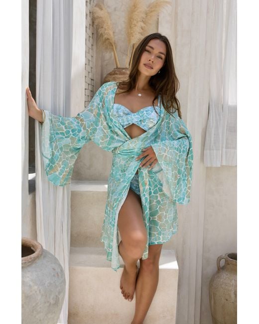 Sophia Alexia Blue Aqua Pebbles Formentera Beach Cover Up