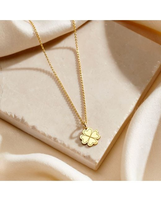 Posh Totty Designs Metallic Plated Four Leaf Clover Charm Necklace