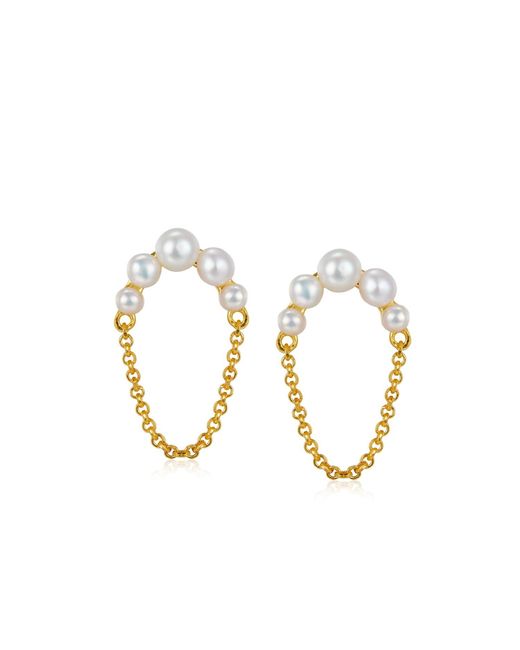 Janus Edinburgh Metallic Hennu Freshwater Pearls Vermeil Earrings