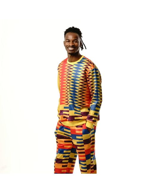 Ohema Ohene Orange Kente Print Tracksuit Co-Ord Set – Heritage Kente Print for men