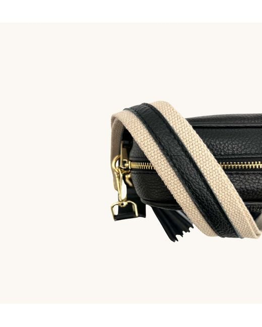 Apatchy London Black Leather And Canvas Strap