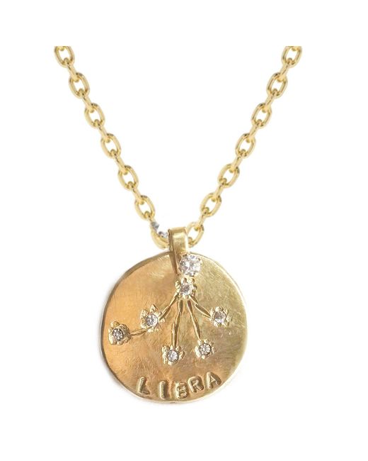Lily Flo Jewellery Metallic Libra Diamond Medallion