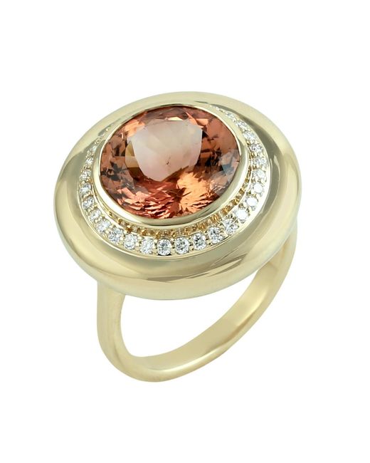 Artisan Metallic 14K Tourmaline & Diamond Halo Ring