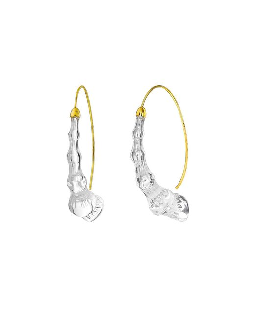 Gold & Honey Metallic Wishbone Bamboo Drop Earrings