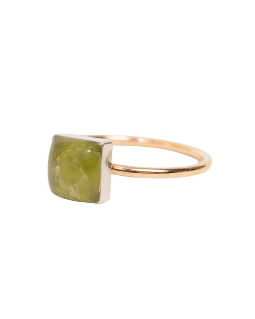 Kate Koel White August Birthstone Peridot Stacking Ring