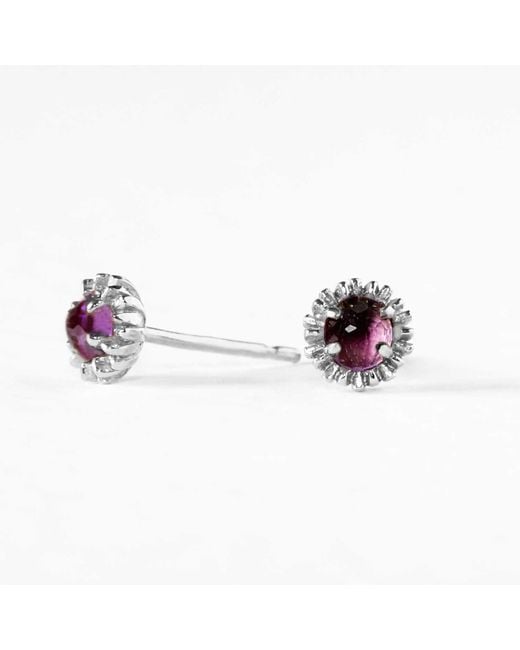 Lee Renee Metallic Dahlia Bud Amethyst Earrings –