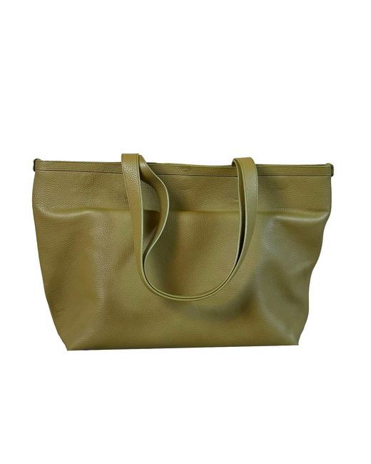 godi. Green The Eva Handmade Leather Tote Bag