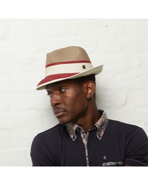 Dasmarca Hats Red Dasmarca Verona Vino Summer Two Tone Straw Fedora Hat For And for men