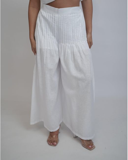 Muda Clothing Fz Llc Gray Margot Linen Trouser