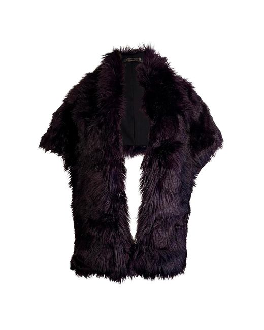 Jennafer Grace Black Shadow Amethyst Faux Fur Shawl