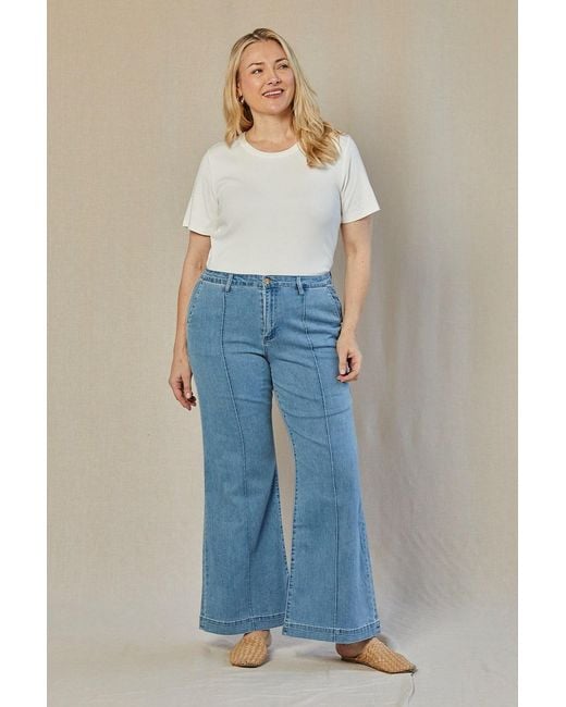 Adrift Clothing Blue Adrift Denim Wide Leg Jeans